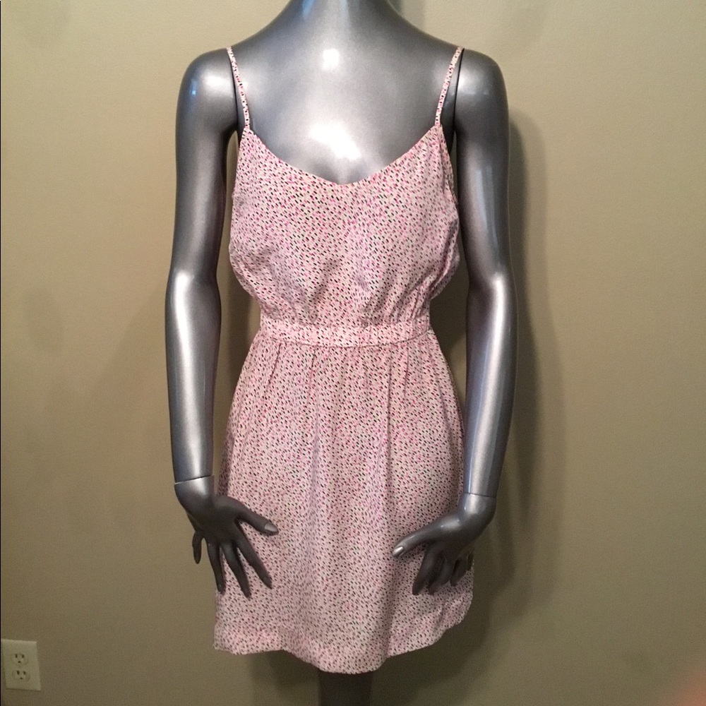Cynthia Vincent Barneys CoOp pink/cream silk dress